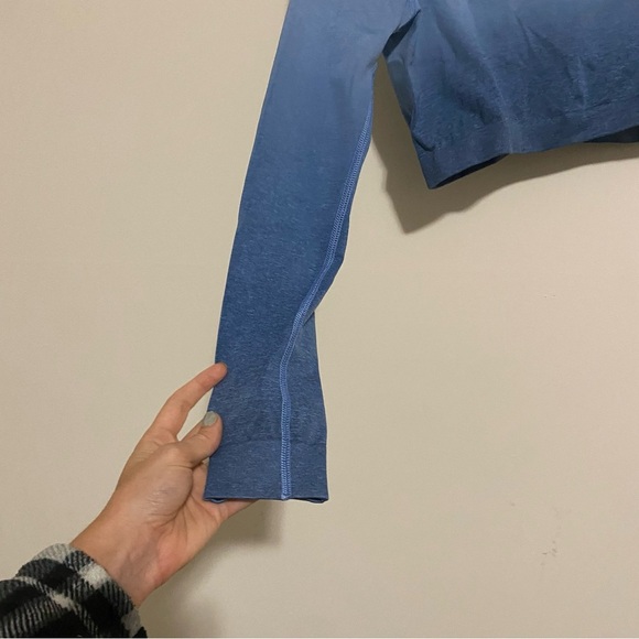 Gymshark Blue Ombré Long Sleeve Workout Top - Picture 2 of 7